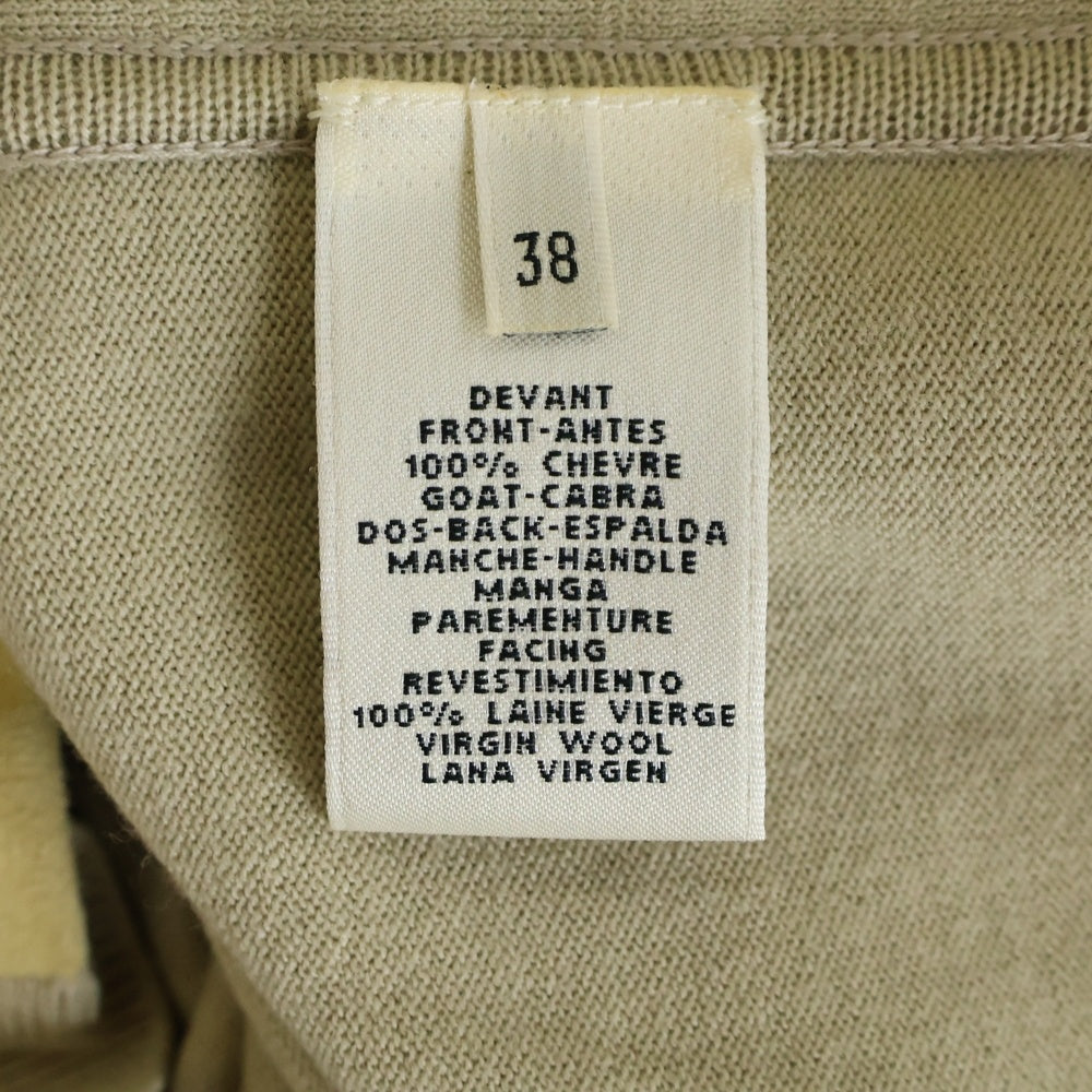 エルメス カーディガン サイズ38 M - 長袖 HERMES(エルメス) スエードレザー切り替え ウールニット 長袖