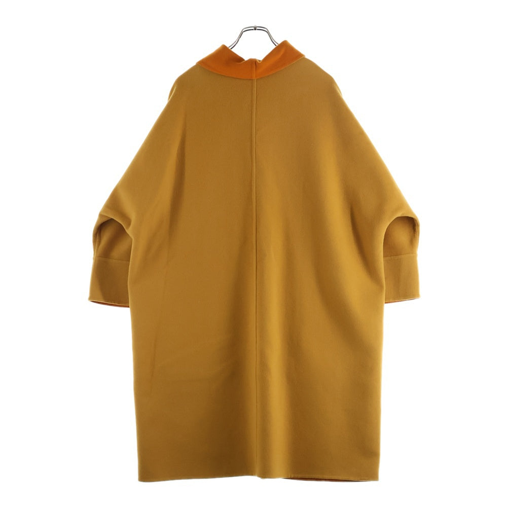 HERMES(エルメス) カシミヤ バイカラー ジップアップ コート オレンジ