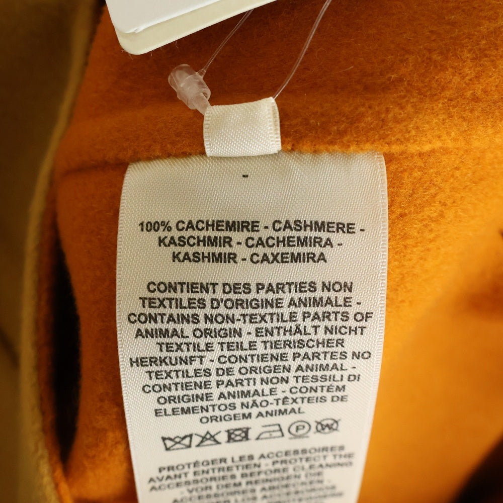 HERMES(エルメス) カシミヤ バイカラー ジップアップ コート オレンジ