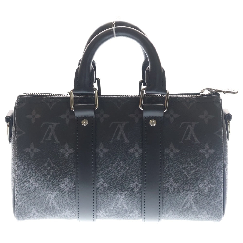 LOUIS VUITTON(ルイヴィトン) モノグラムエクリプス キーポルバンドリエール25 2WAYバッグ ハンドバッグ ショルダーバッグ ミニボストンバッグ ブラック レザー×PVC M46271 シルバー金具 レディース