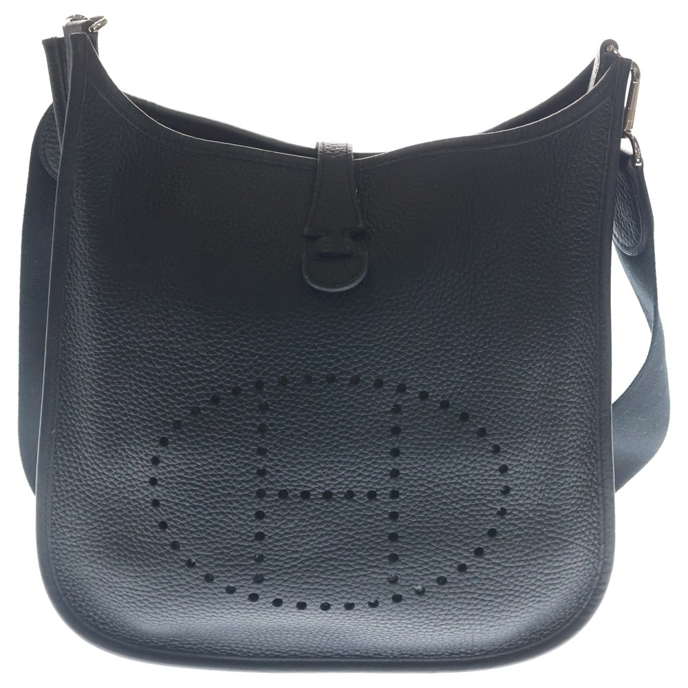 HERMES(エルメス) エブリン PM ショルダーバッグ ブラック トリヨン レザー □H刻印 シルバー金具 レディース