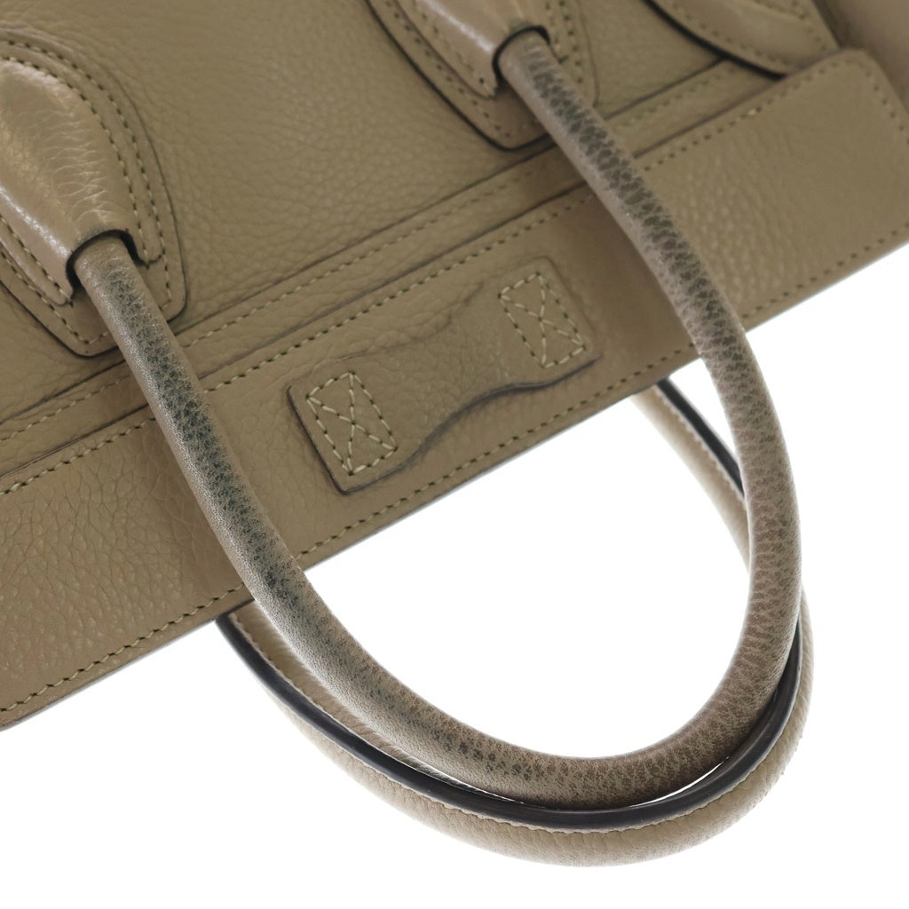 CELINE(セリーヌ) ラゲージ ナノ 2WAYバッグ ハンドバッグ ショルダーバッグ トートバッグ ベージュ レザー シルバー金具 レディース