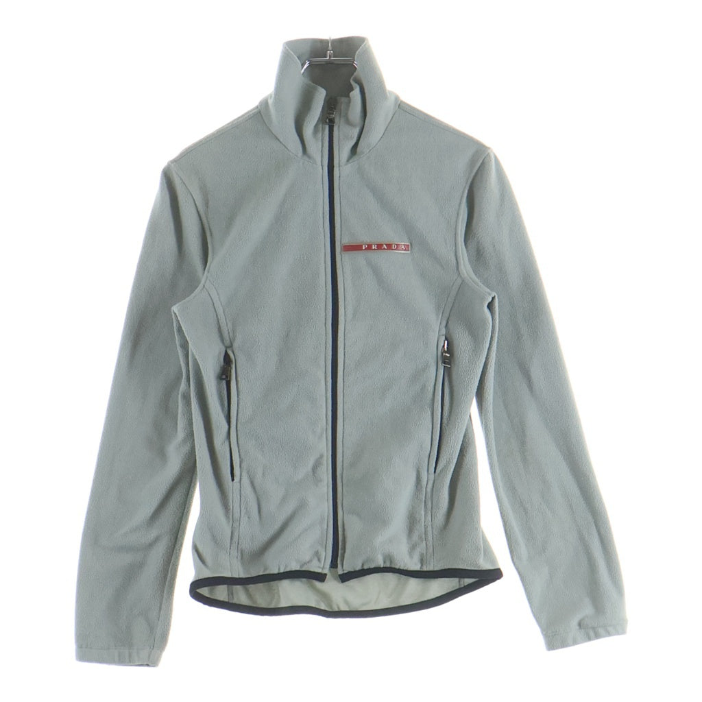 PRADA(プラダ) ラバーロゴ フリース ジップアップ ジャケット グレー レディース