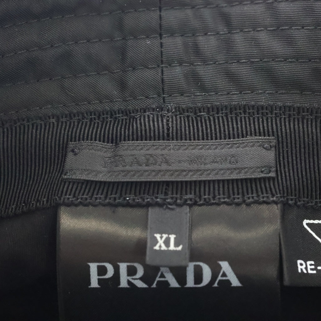 PRADA(プラダ) Re-Nylon リナイロン トライアングルロゴ 三角プレート バケットハット 帽子 ブラック 2HC137