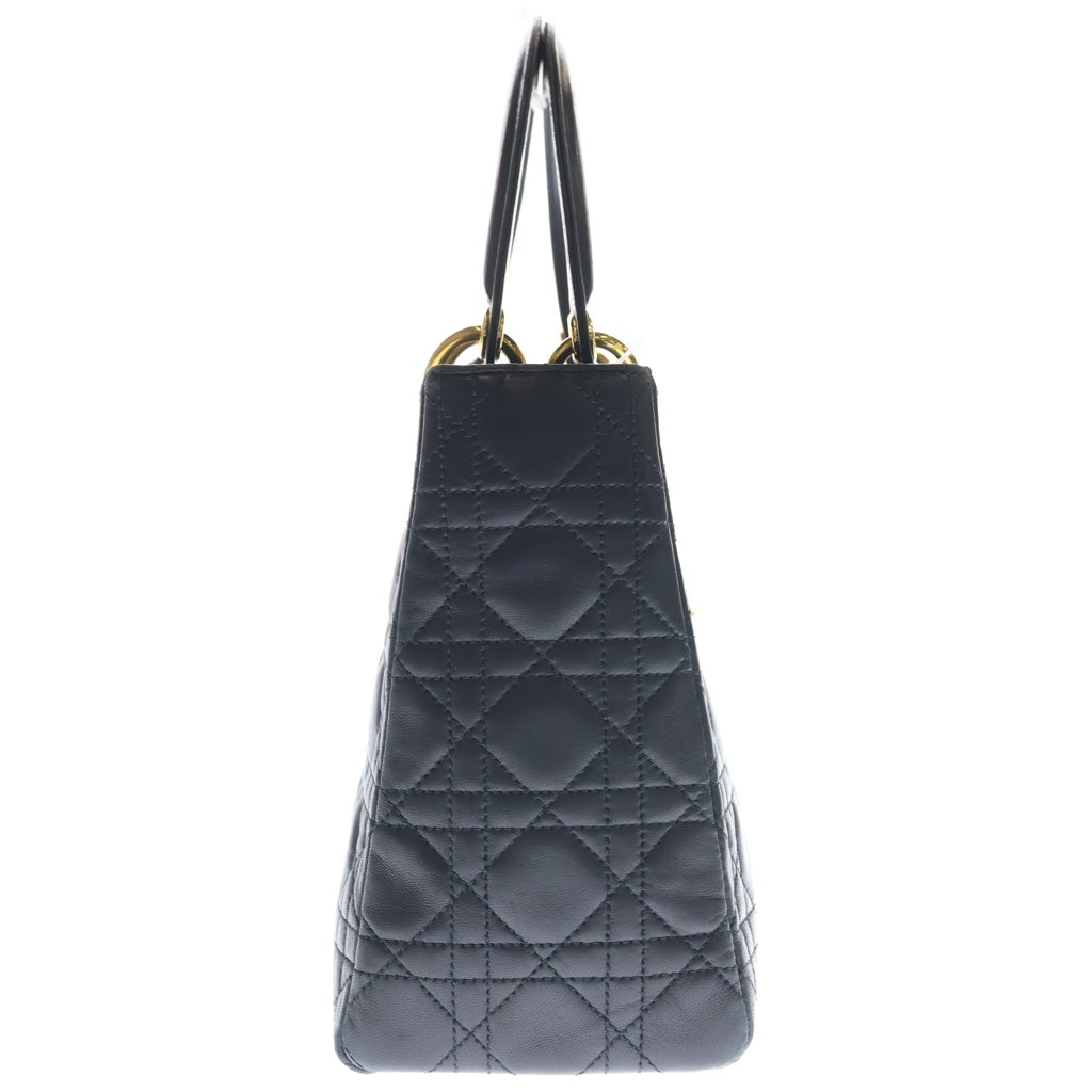 DIOR(ディオール) レディディオール ミディアム ハンドバッグ ブラック レザー ゴールド金具 レディース