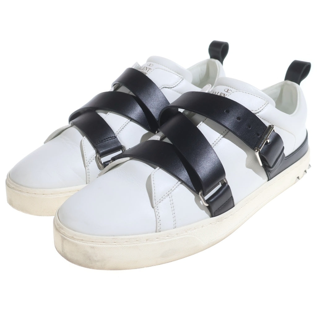 VALENTINO(ヴァレンティノ) ロックスタッズ レザー ベルト ローカットシューズ スニーカー ホワイト