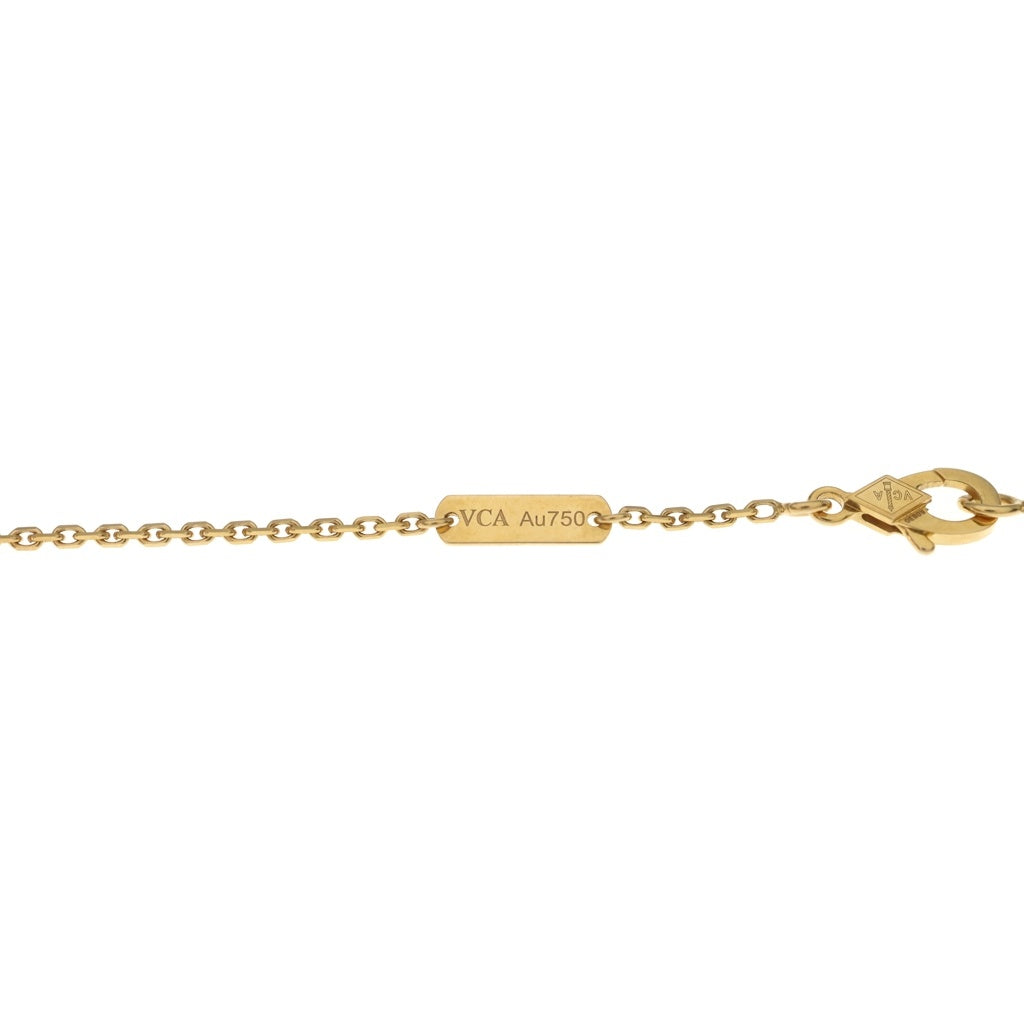Van Cleef & Arpels(ヴァンクリーフアンドアーペル) ヴィンテージアルハンブラ マザーオブパール ネックレス ペンダント チェーン ゴールド×ホワイト Au750YG レディース