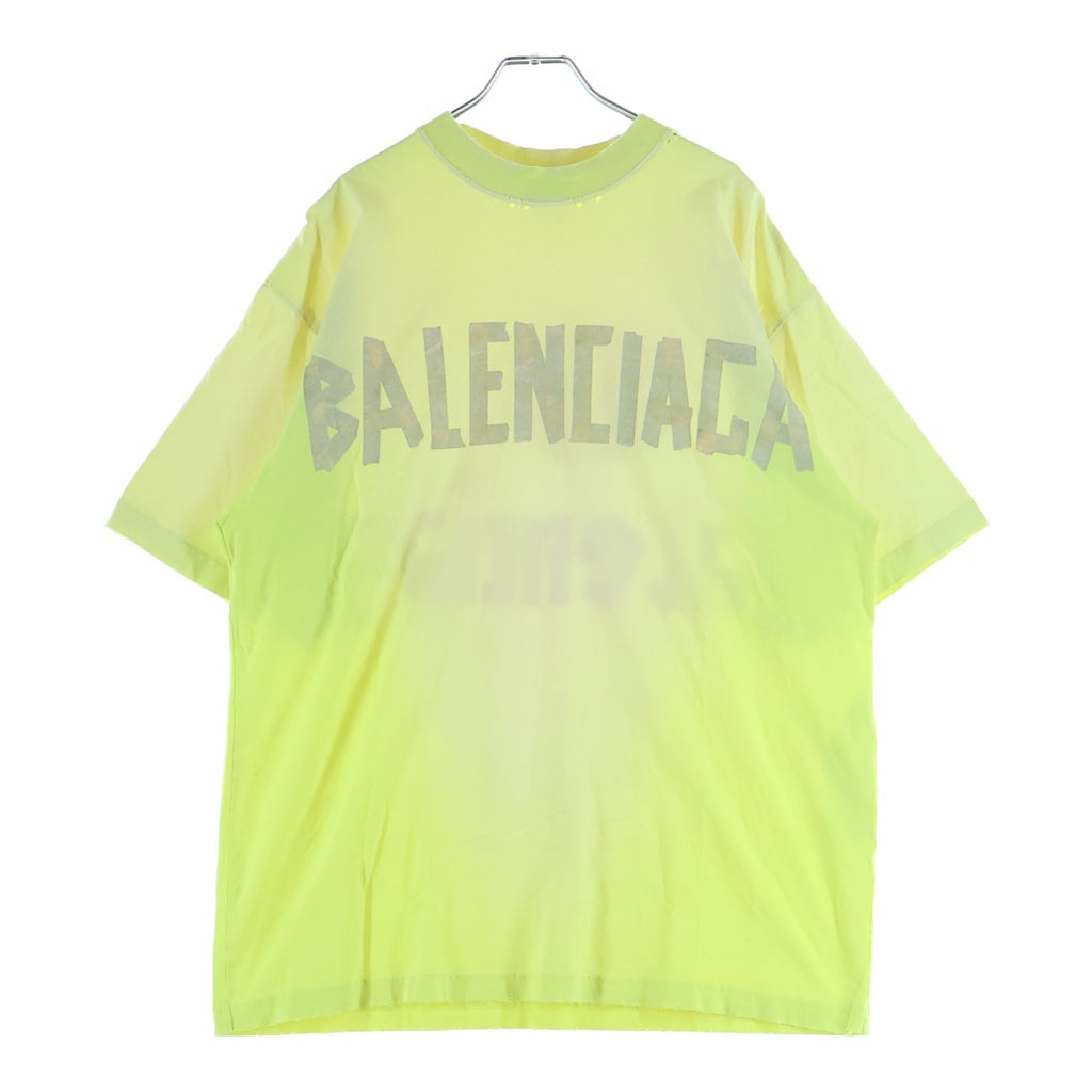 BALENCIAGA(バレンシアガ) 23SS Tape Type-Tshirt テープロゴ 半袖Tシャツ イエロー 739784 TOVA9