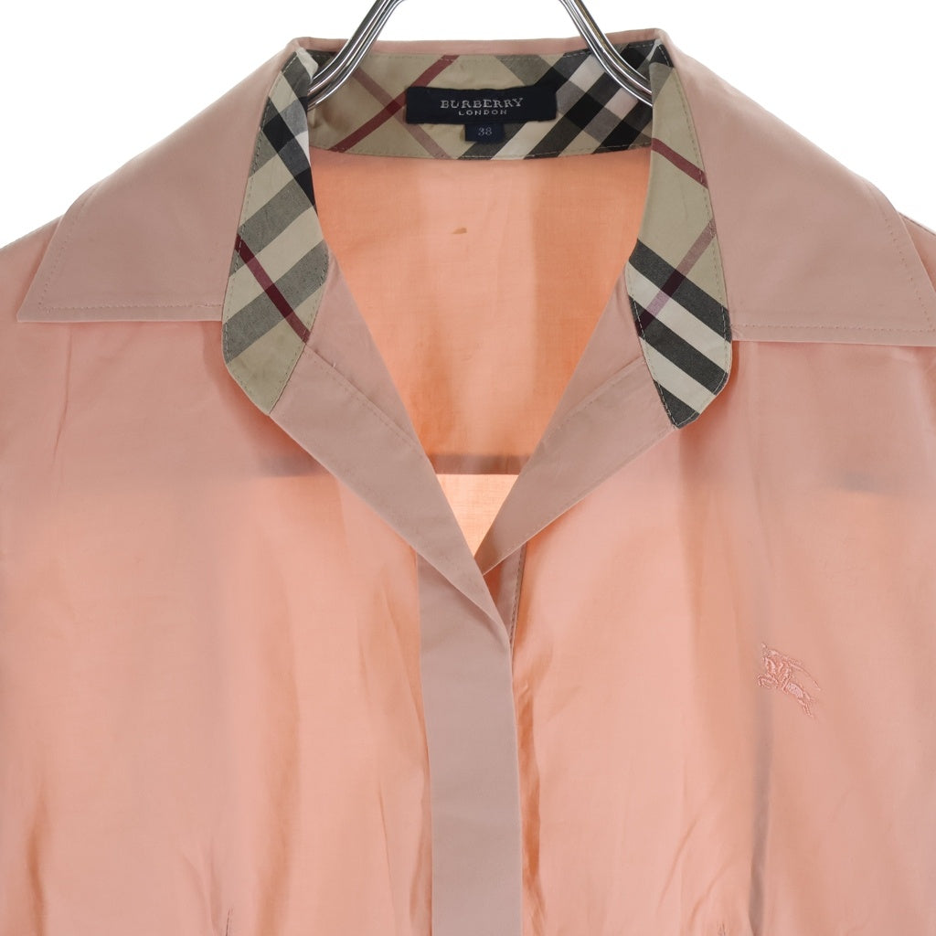 BURBERRY LONDON(バーバリーロンドン) ノバチェック 長袖シャツ ピンク 38 FEA13-162 レディース