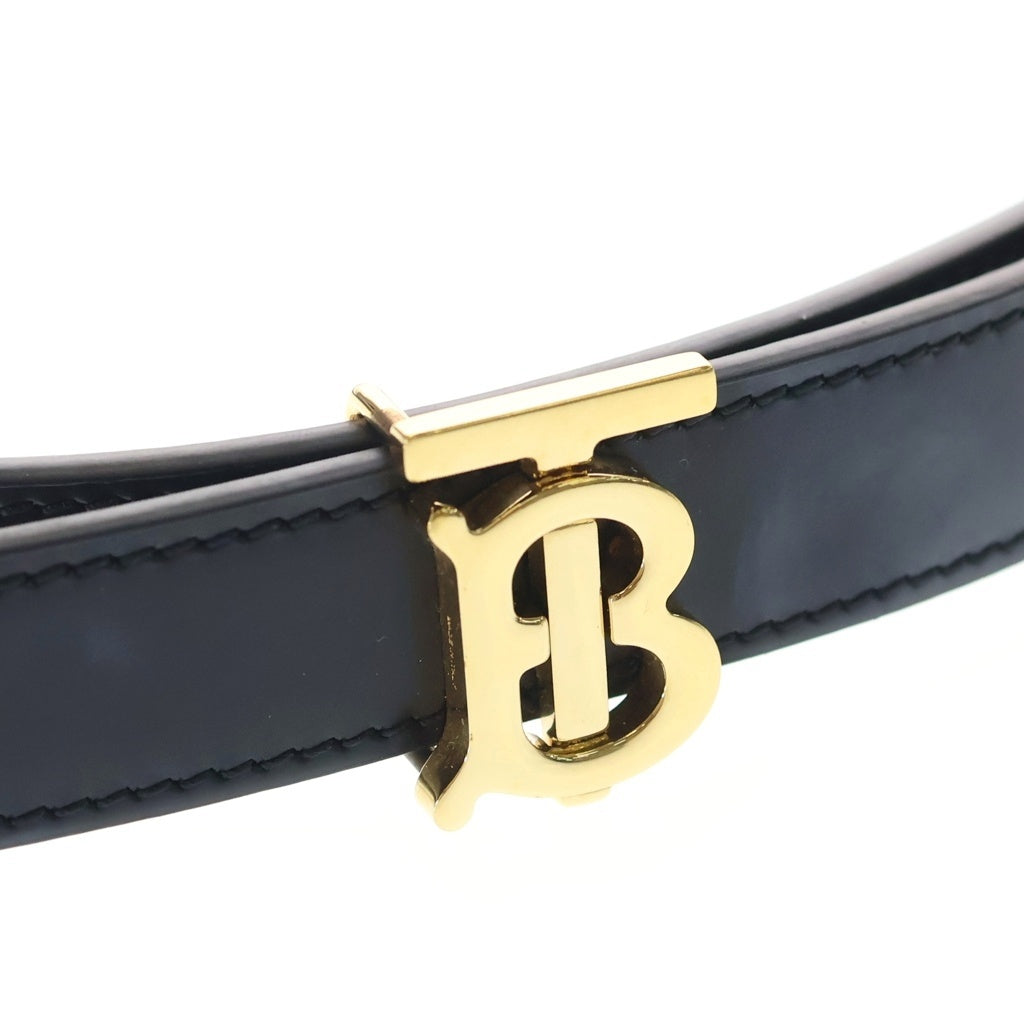 BURBERRY(バーバリー) TBロゴバックル ナロー レザー リバーシブル ベルト ブラック/ブラウン レディース