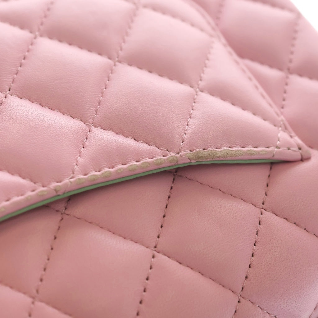 CHANEL(シャネル) トップハンドル ミニフラップバック チェーンショルダー ラムスキン ピンクAS2431 レディース