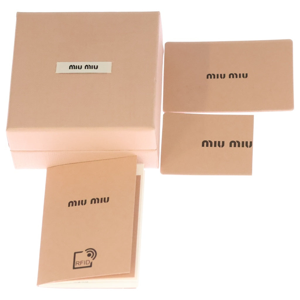 miumiu(ミュウミュウ) ロゴ ヘアクリップ バレッタ ピンク レザー