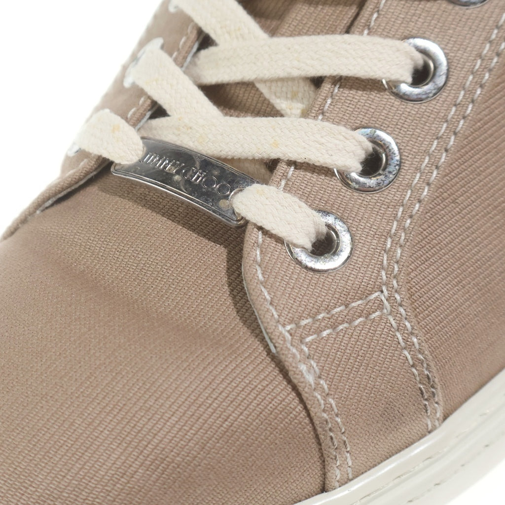 JIMMY CHOO(ジミーチュウ) スター スタッズ キャンバス ローカットスニーカー #41 ベージュ