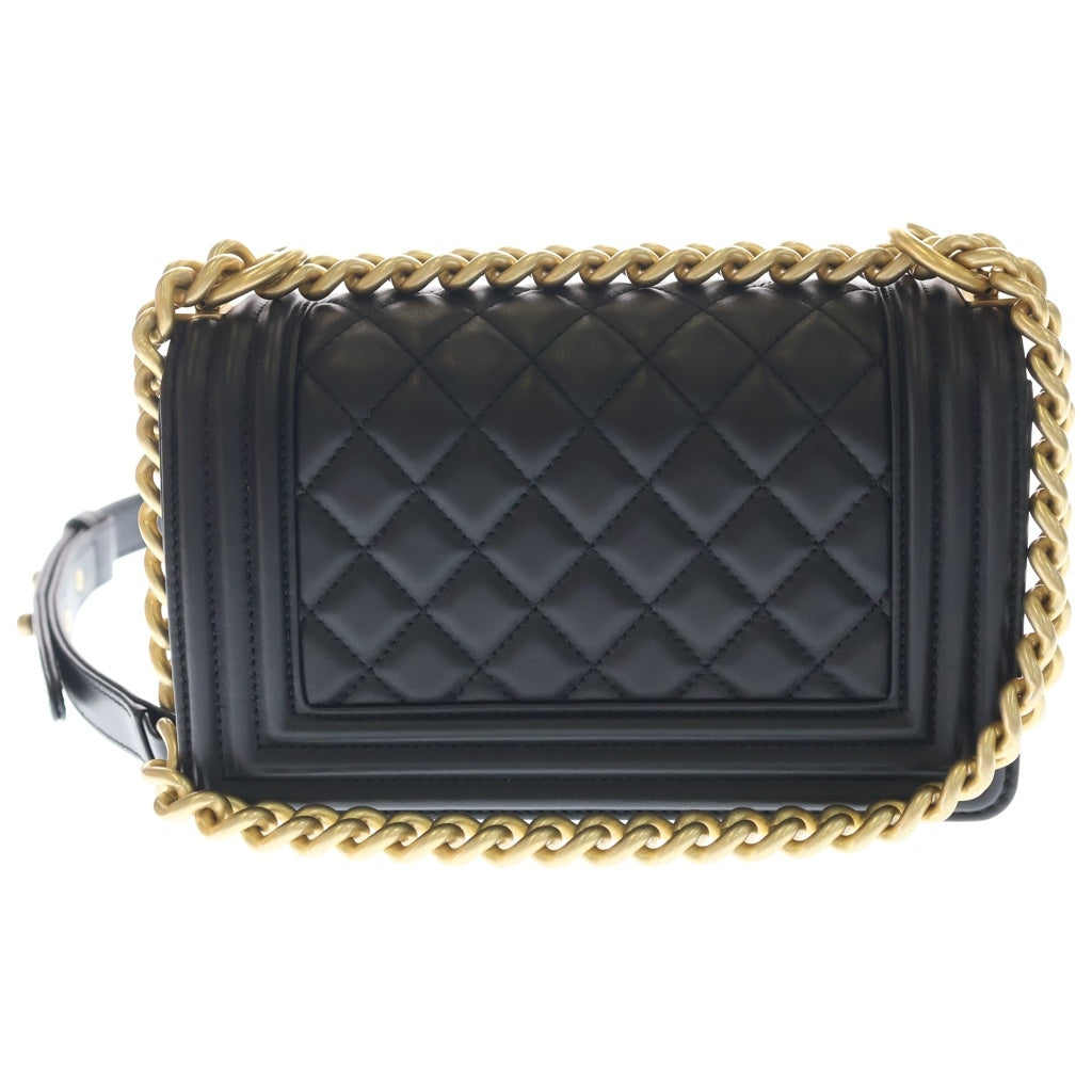 CHANEL(シャネル) ボーイシャネル マトラッセ ココマーク スモール ゴールド金具 ラムスキン ブラック A67085 レディース