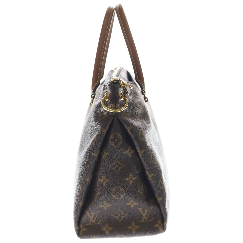 LOUIS VUITTON(ルイヴィトン) モノグラム パラスM 2WAYハンドバッグ ショルダーバッグ ブラウン×ブラック レザー×PVC M41064 ゴールド金具 レディース