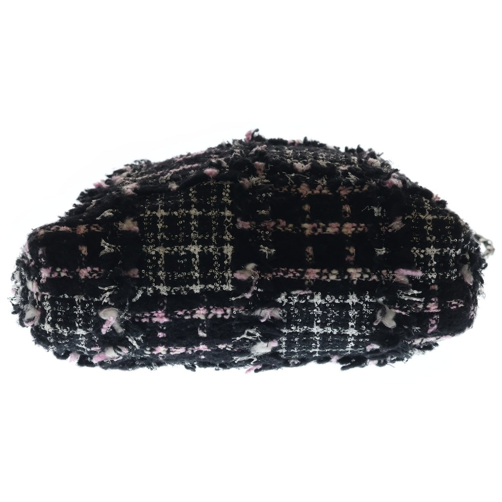 CHANEL(シャネル) シャネル22 スモール チェーンハンドバッグ トートバッグ ブラック×ピンク ツイード シルバー金具 レディース