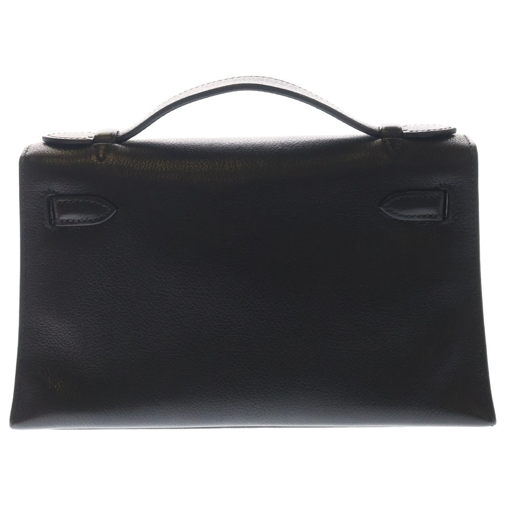 HERMES(エルメス) ポシェットケリー エバーグレイン ハンドバッグ クラッチバッグ セカンドバッグ □J刻印 ノワール ブラック レディース