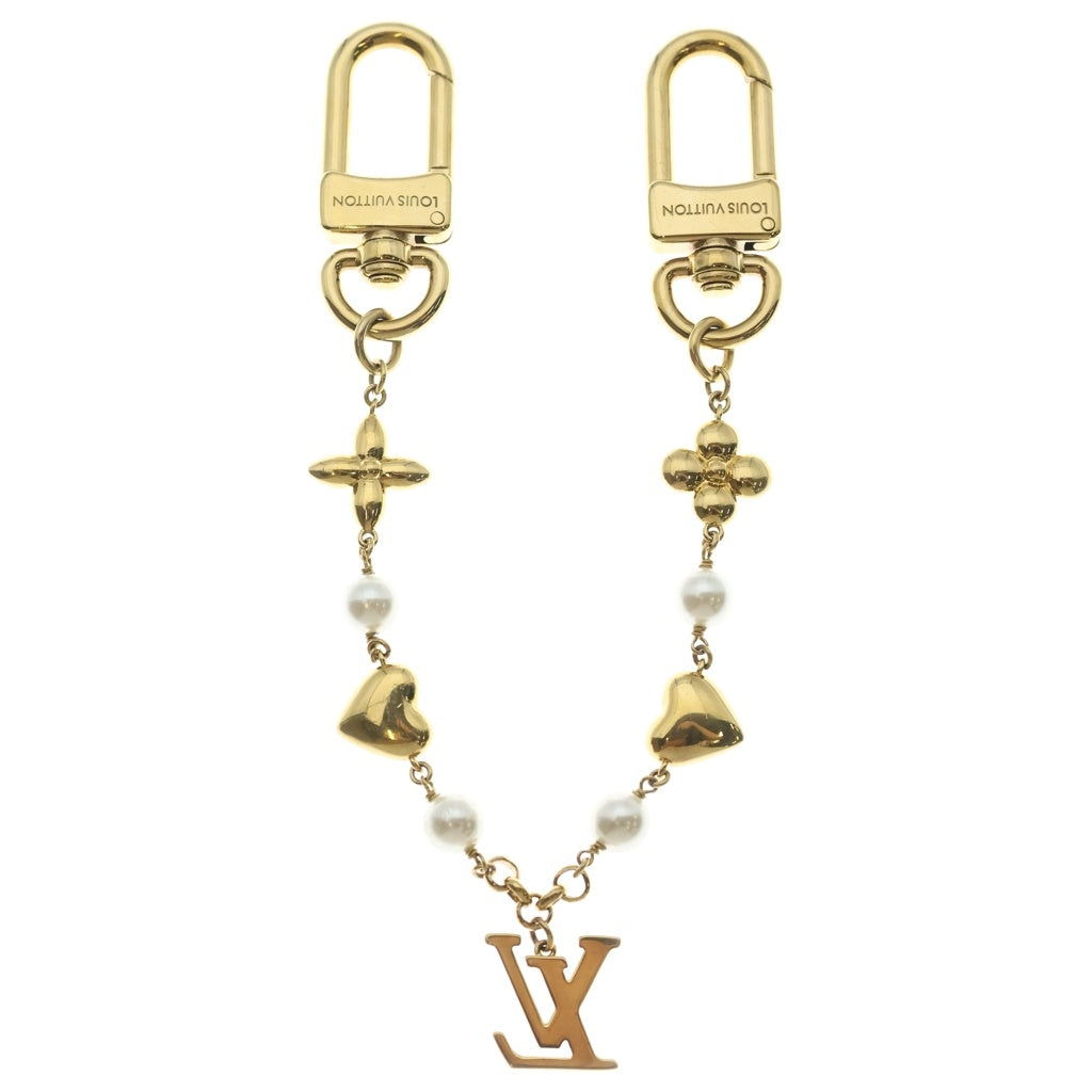 LOUIS VUITTON(ルイヴィトン) Lvハート バッグチャーム パール GP ゴールド/ホワイト M01088 レディース