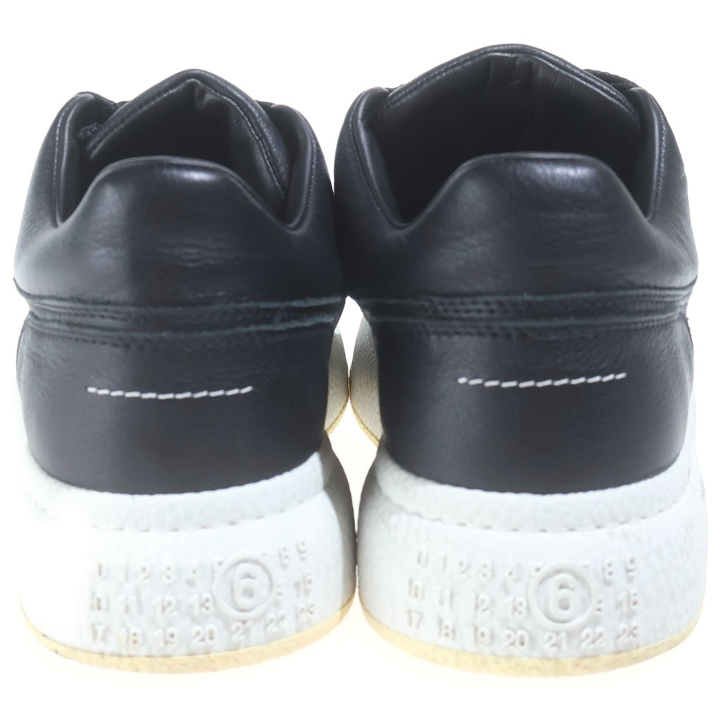 MM6 Maison Margiela(エムエムシックスメゾンマルジェラ) レザー フラットシューズ ローカットスニーカー ロゴ ブラック S66WS0092
