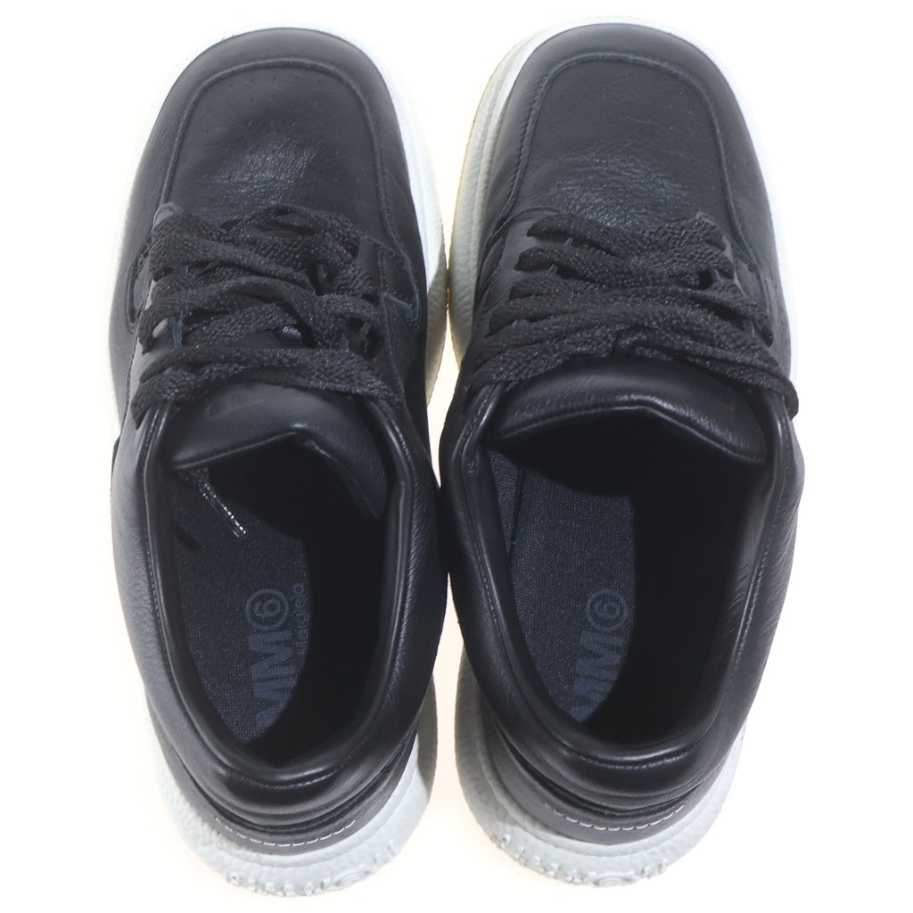 MM6 Maison Margiela(エムエムシックスメゾンマルジェラ) レザー フラットシューズ ローカットスニーカー ロゴ ブラック S66WS0092