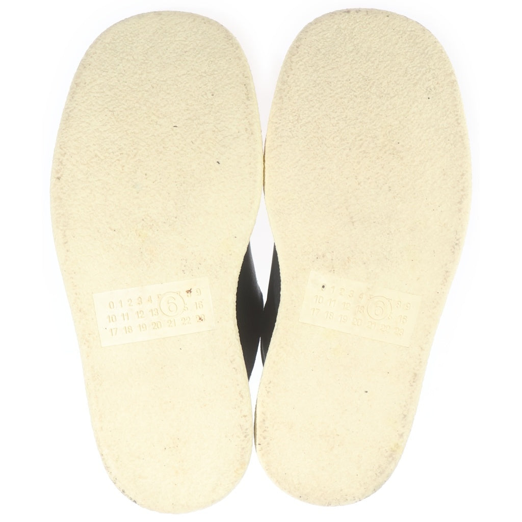 MM6 Maison Margiela(エムエムシックスメゾンマルジェラ) レザー フラットシューズ ローカットスニーカー ロゴ ブラック S66WS0092