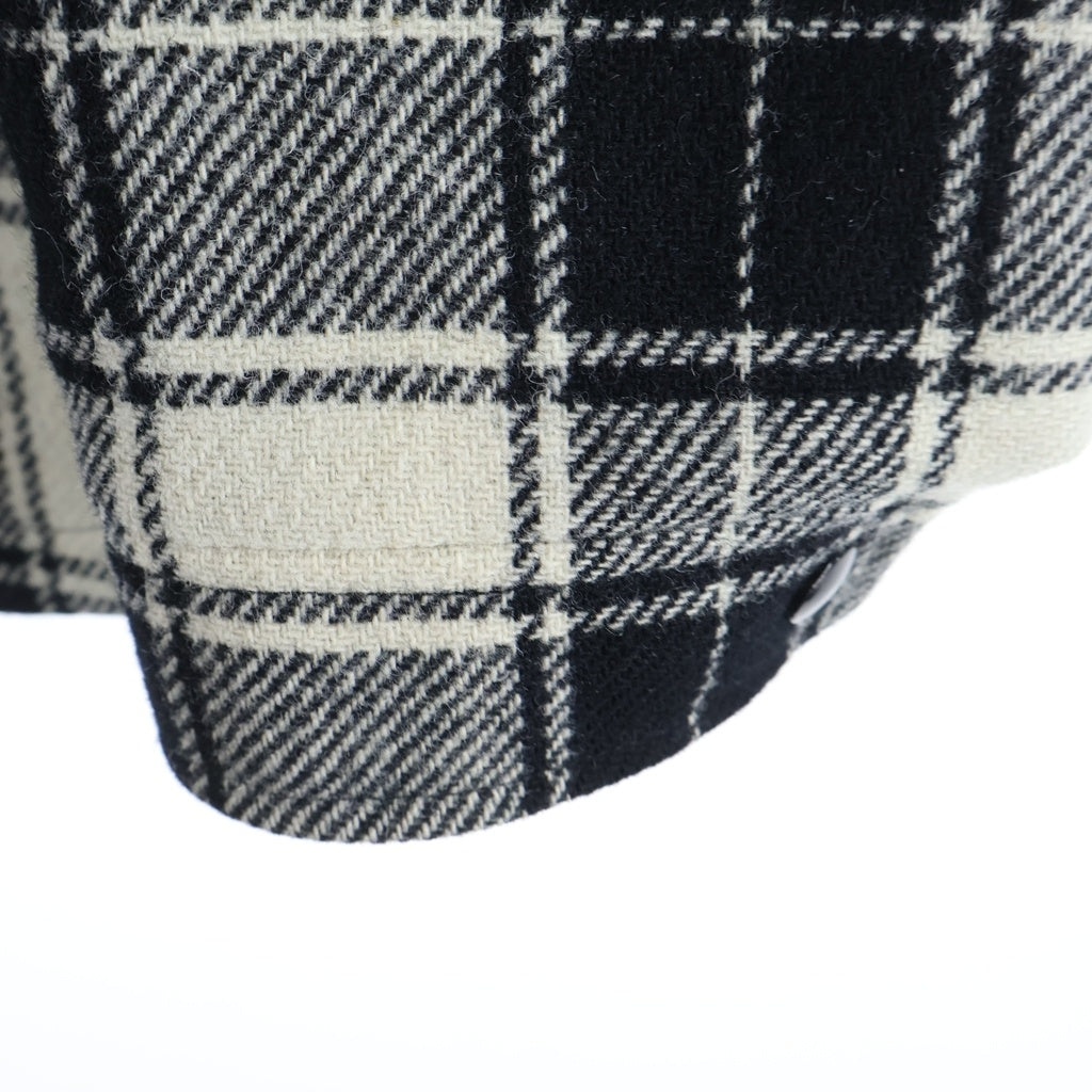CELINE(セリーヌ) 21AW キルティング フランネルシャツ フーデッドロゴブルゾン フード付きジャケット ホワイト/ブラック 2W4100010