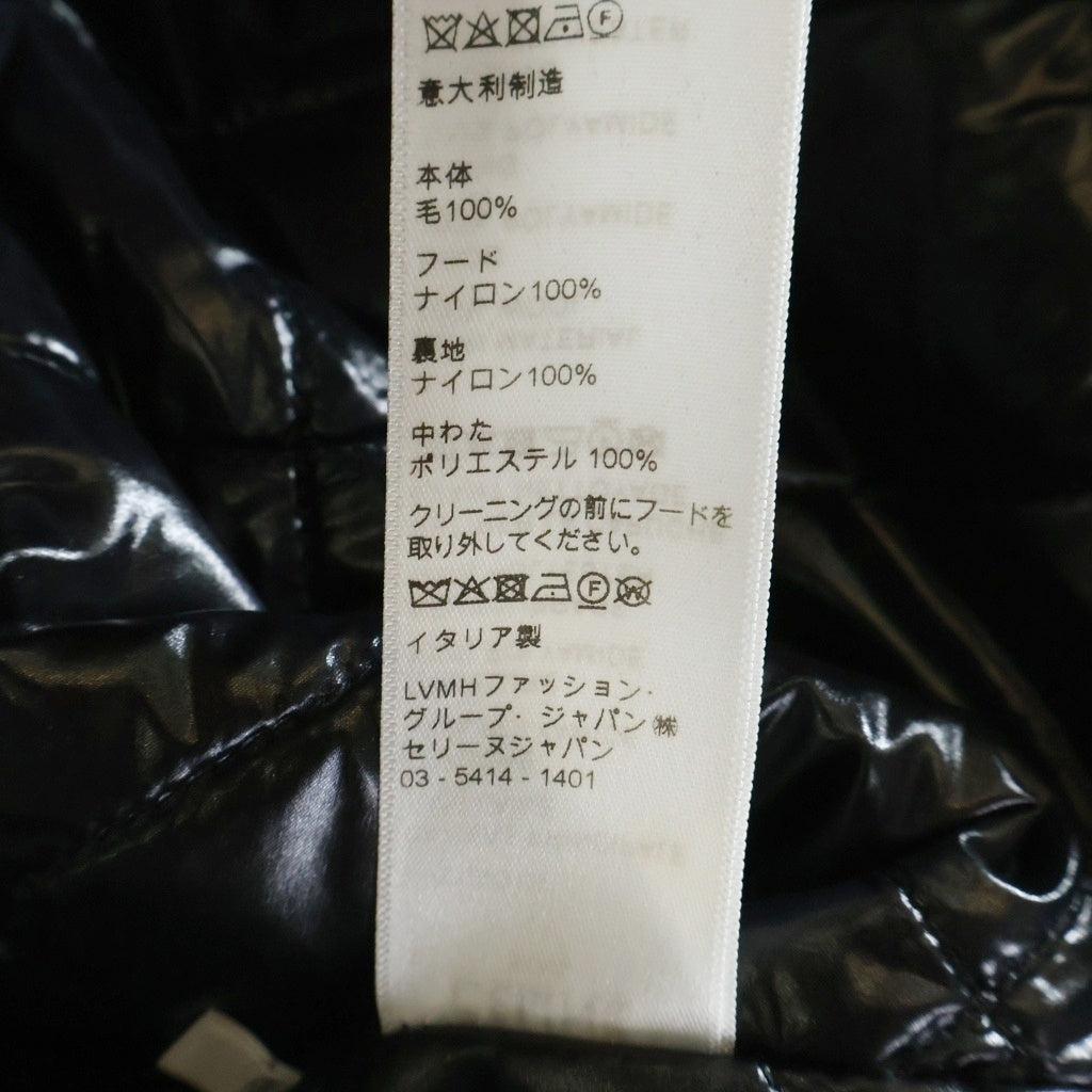 CELINE(セリーヌ) 21AW キルティング フランネルシャツ フーデッドロゴブルゾン フード付きジャケット ホワイト/ブラック 2W4100010