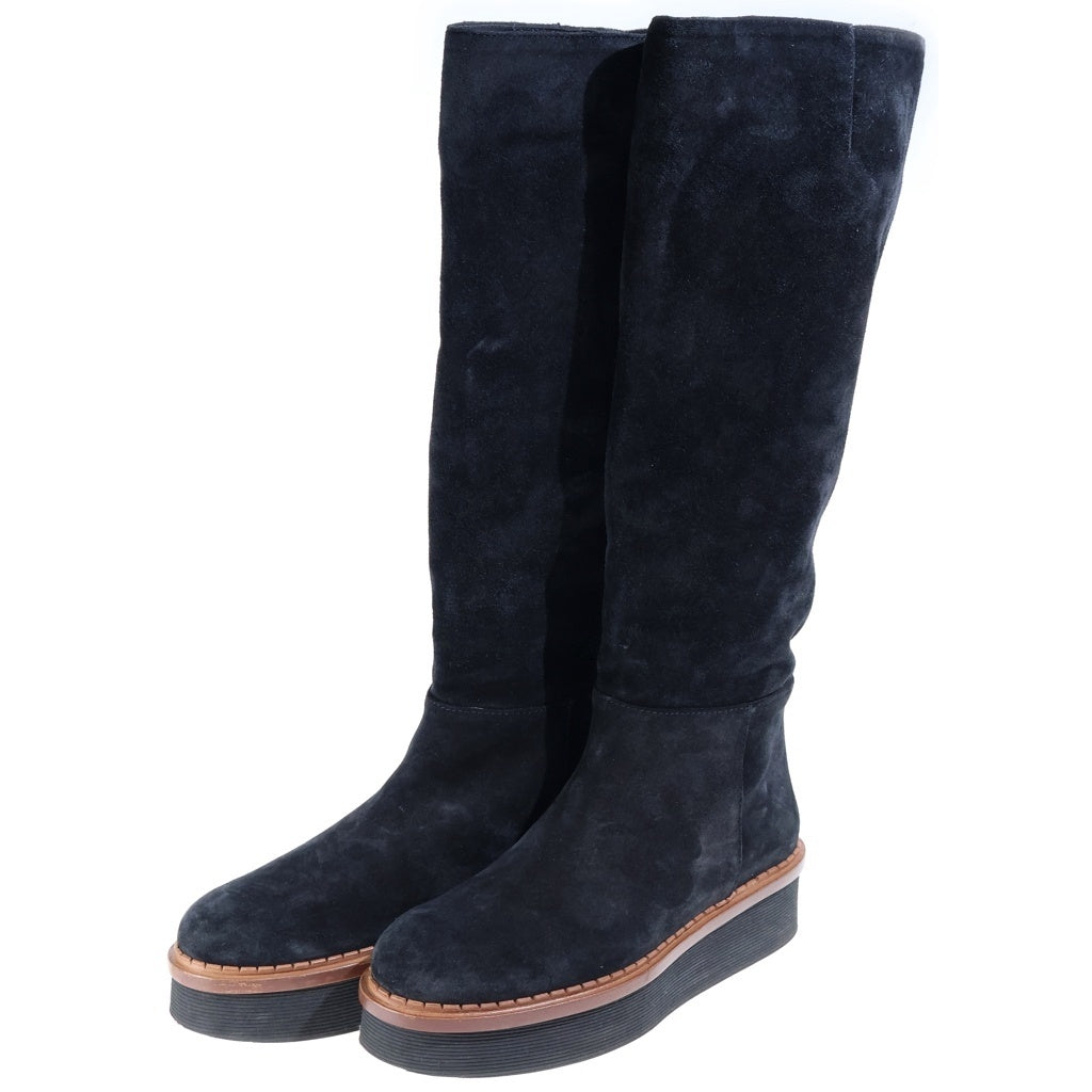 TOD'S(トッズ) スエードロングブーツ ブラック レディース