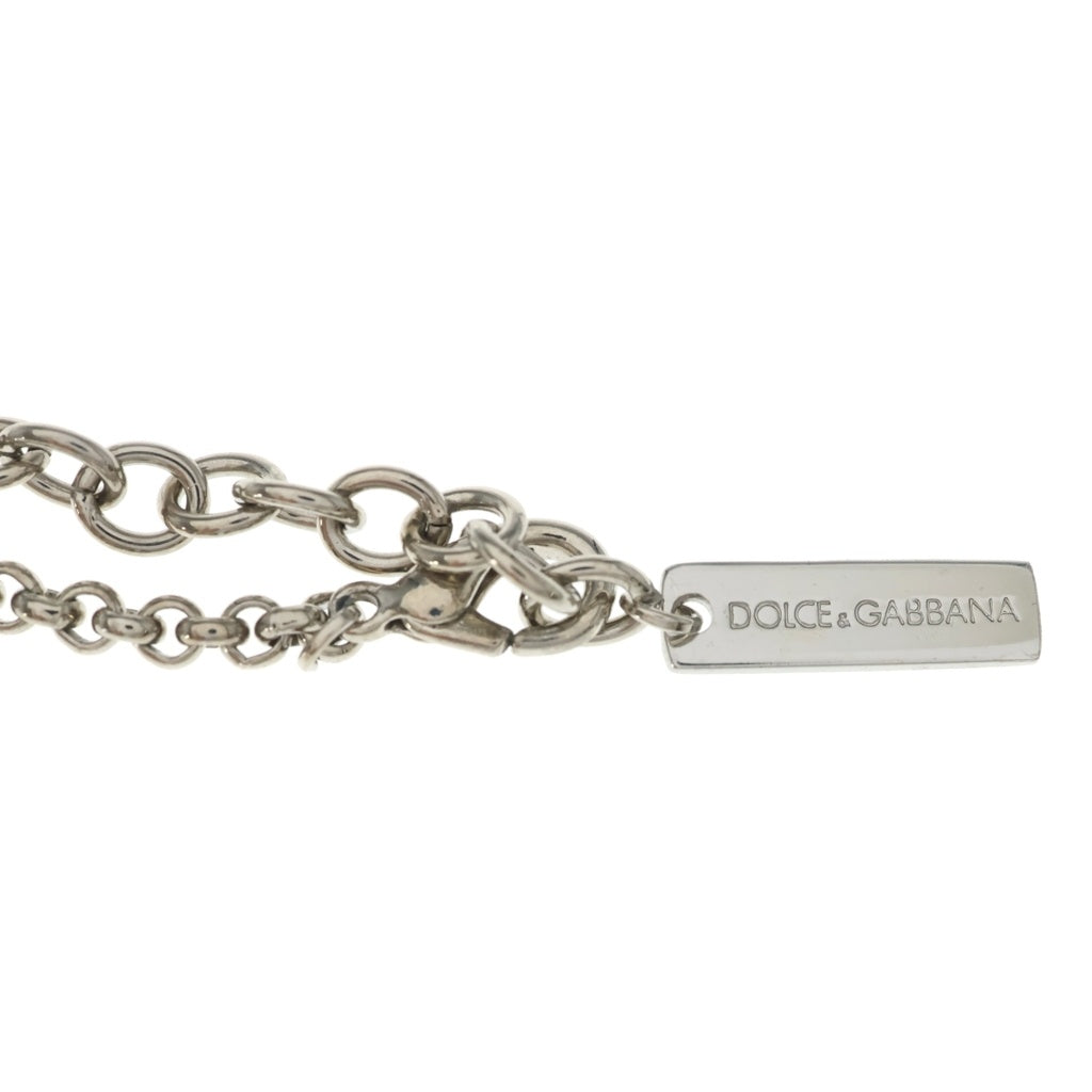 DOLCE & GABBANA(ドルチェアンドガッバーナ) キーモチーフ ラインストーン チェーン ネックレス シルバー
