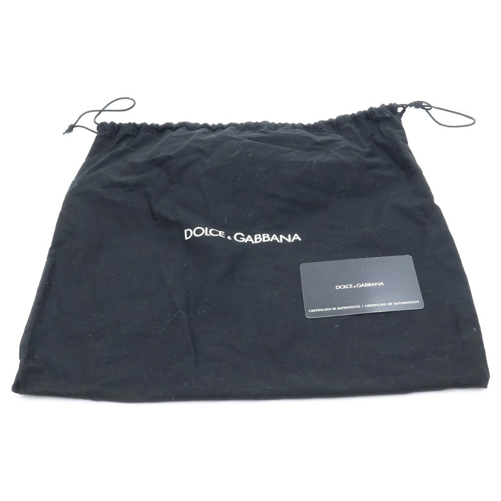 DOLCE & GABBANA(ドルチェアンドガッバーナ) レザーバックルデザインハンドバッグ ミニボストンバッグ ブラック シルバー金具 レディース