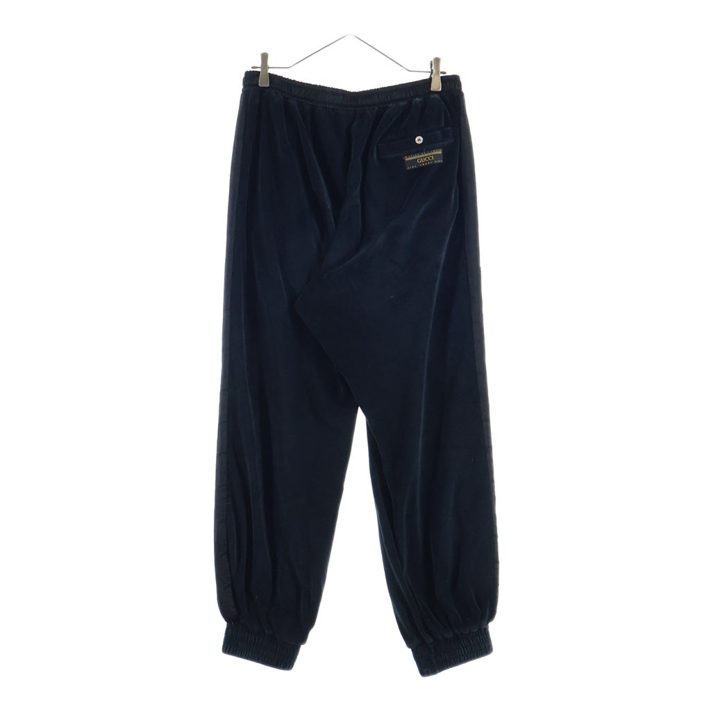 GUCCI(グッチ) ベロア コットン イージースウェットロングパンツ ジョガーパンツ #M ブラック 595535 XJBTF