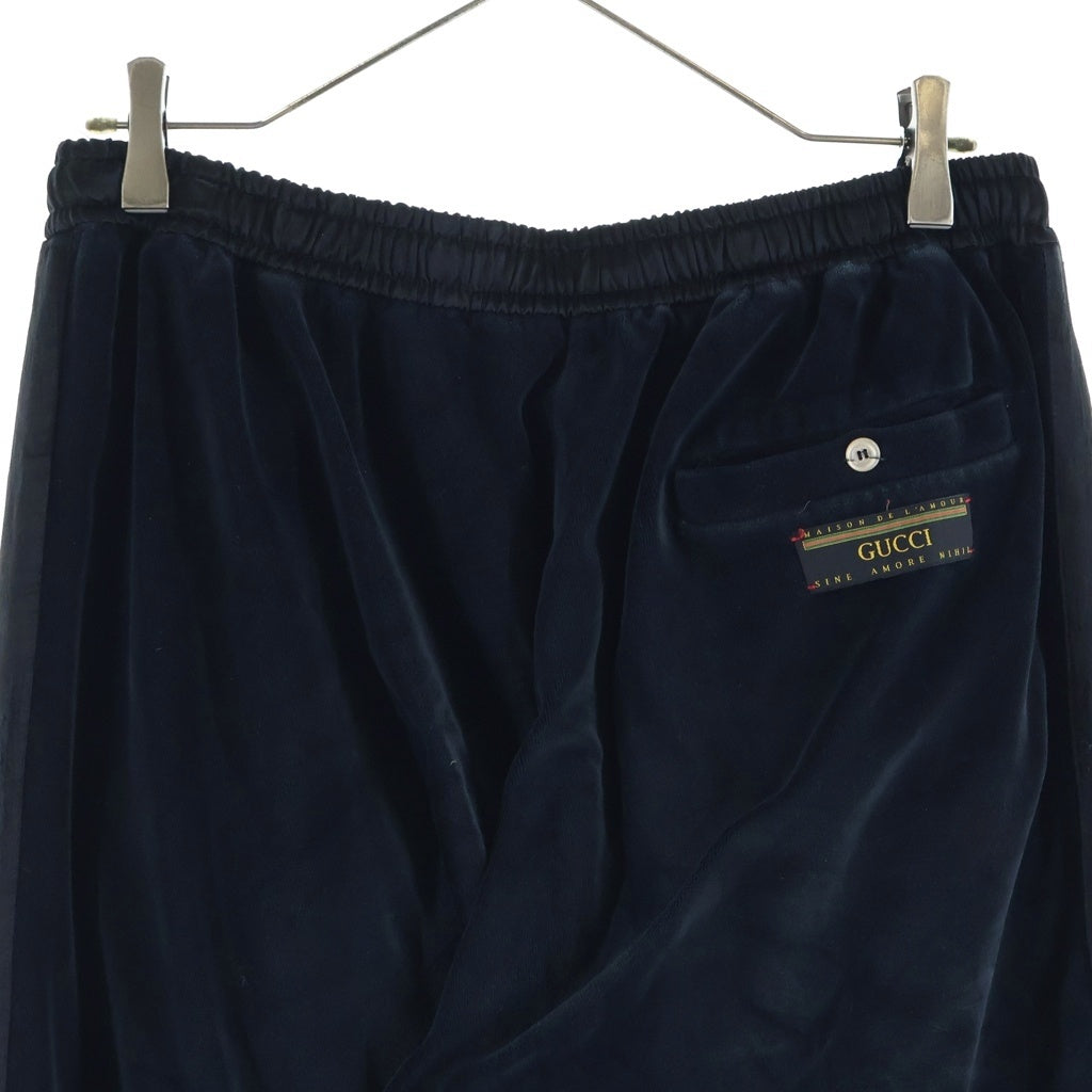 GUCCI(グッチ) ベロア コットン イージースウェットロングパンツ ジョガーパンツ #M ブラック 595535 XJBTF
