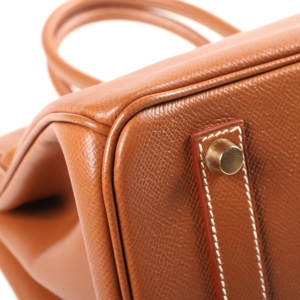 HERMES(エルメス) バーキン35 エプソン ゴールド金具 □A刻印 ハンドバッグ ゴールド レディース