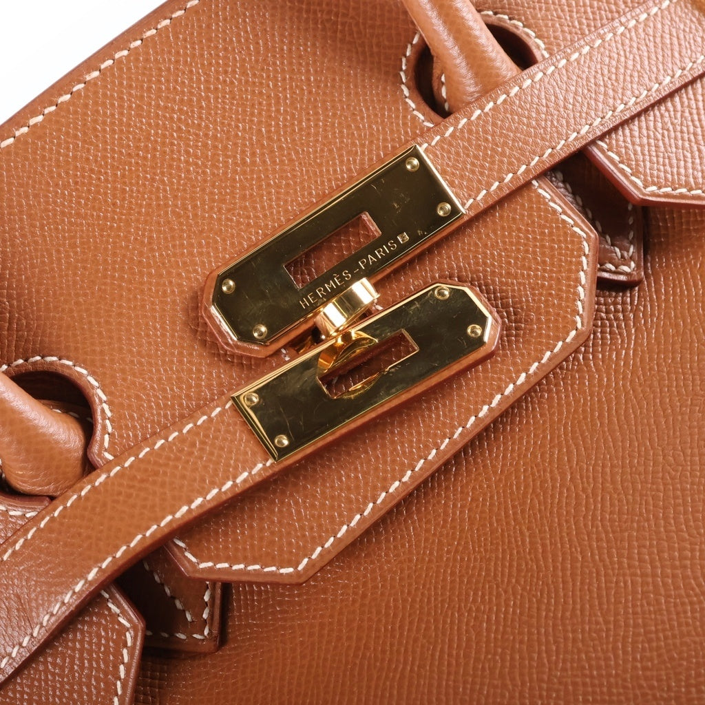 HERMES(エルメス) バーキン35 エプソン ゴールド金具 □A刻印 ハンドバッグ ゴールド レディース