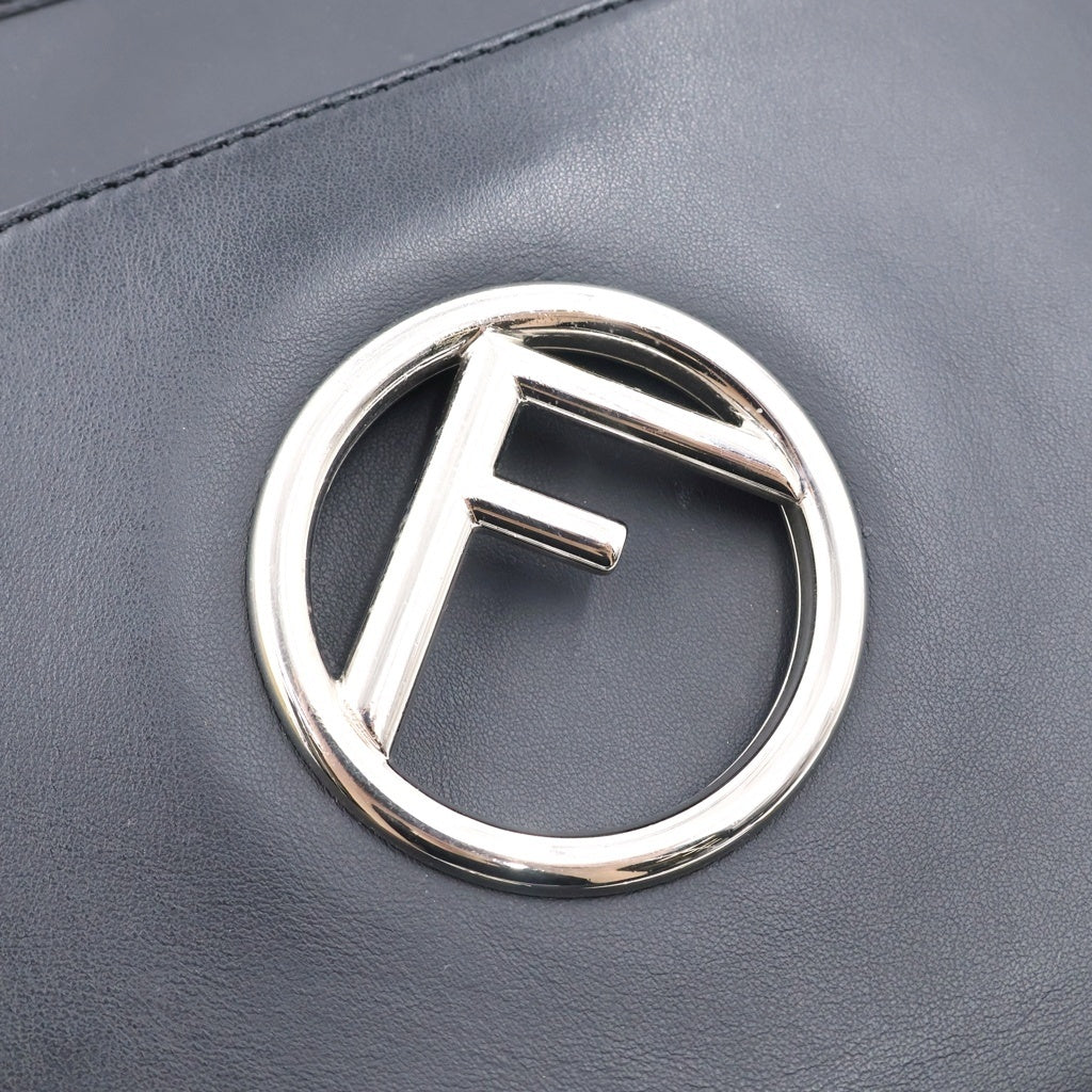 FENDI(フェンディ) キャナイエフ 2WAYハンドバッグ ショルダーバッグ ブラック レザー 8BT284 ゴールド×シルバー金具 レディース