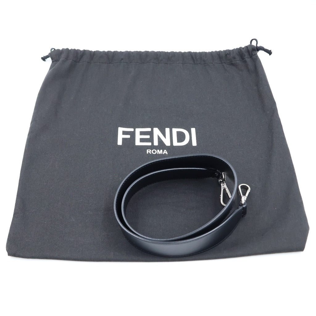 FENDI(フェンディ) キャナイエフ 2WAYハンドバッグ ショルダーバッグ ブラック レザー 8BT284 ゴールド×シルバー金具 レディース