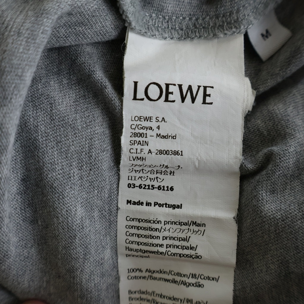LOEWE(ロエベ) アナグラム 刺繍 コットン 半袖 Tシャツ カットソー #M グレー 1727170