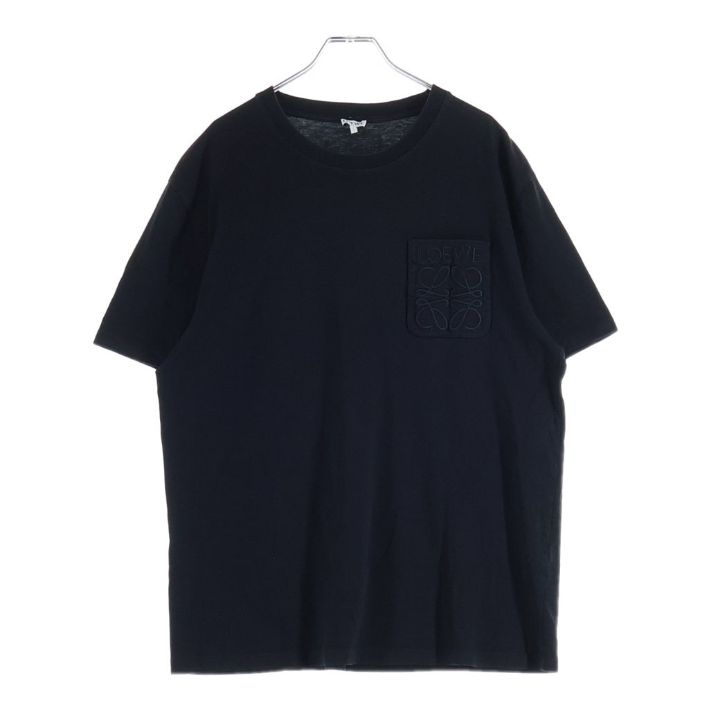 LOEWE(ロエベ) アナグラム ロゴ 刺繍 コットン 半袖 Tシャツ カットソー #M ブラック 1727170