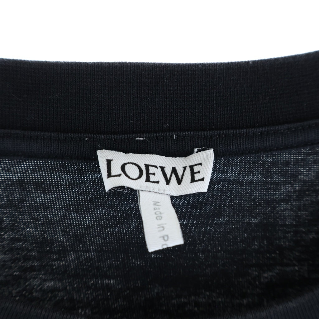 LOEWE(ロエベ) アナグラム ロゴ 刺繍 コットン 半袖 Tシャツ カットソー #M ブラック 1727170