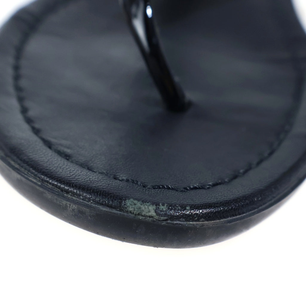 PRADA(プラダ) ロゴサンダル ブラック エナメル×レザー 1Y656l レディース