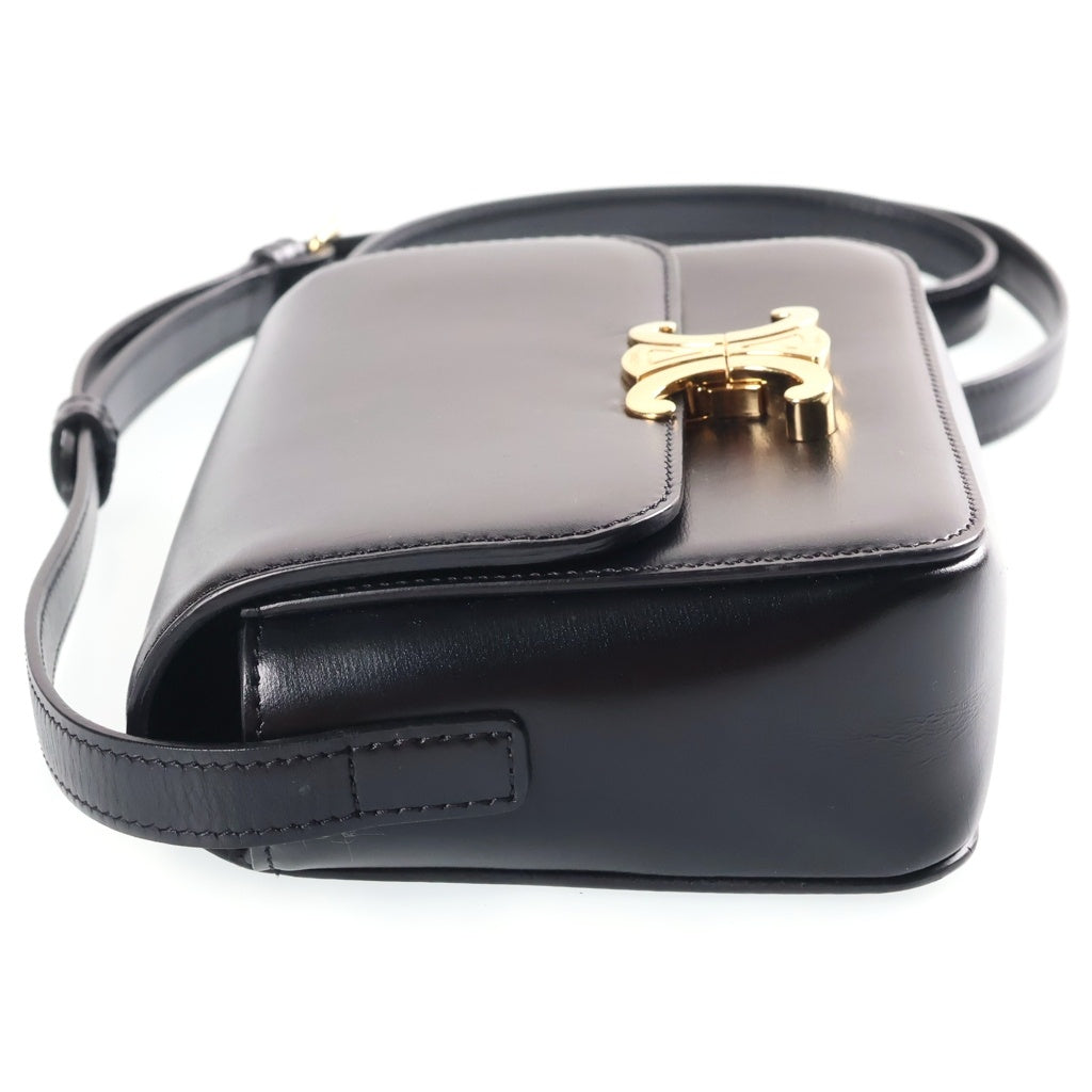 CELINE(セリーヌ) ティーントリオンフ ショルダーバッグ ゴールド金具 レザー ブラック レディース