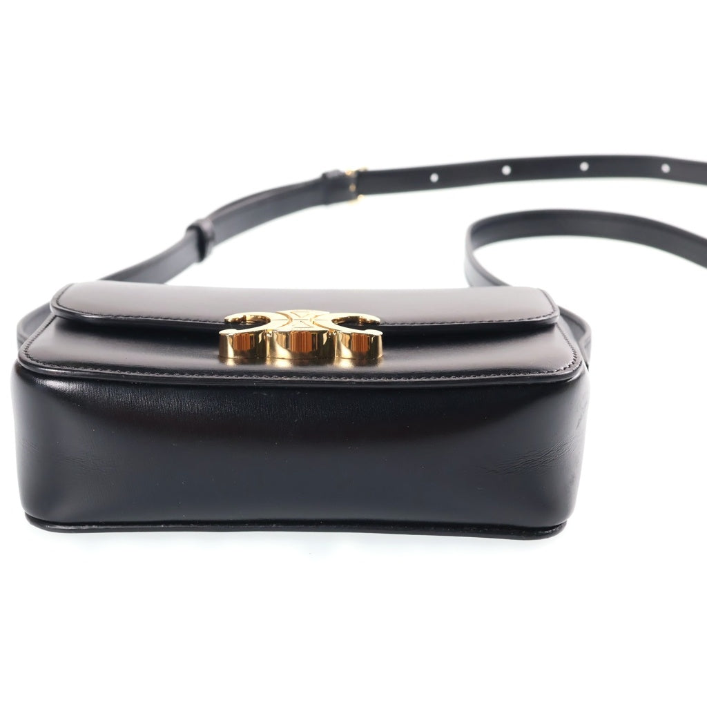 CELINE(セリーヌ) ティーントリオンフ ショルダーバッグ ゴールド金具 レザー ブラック レディース