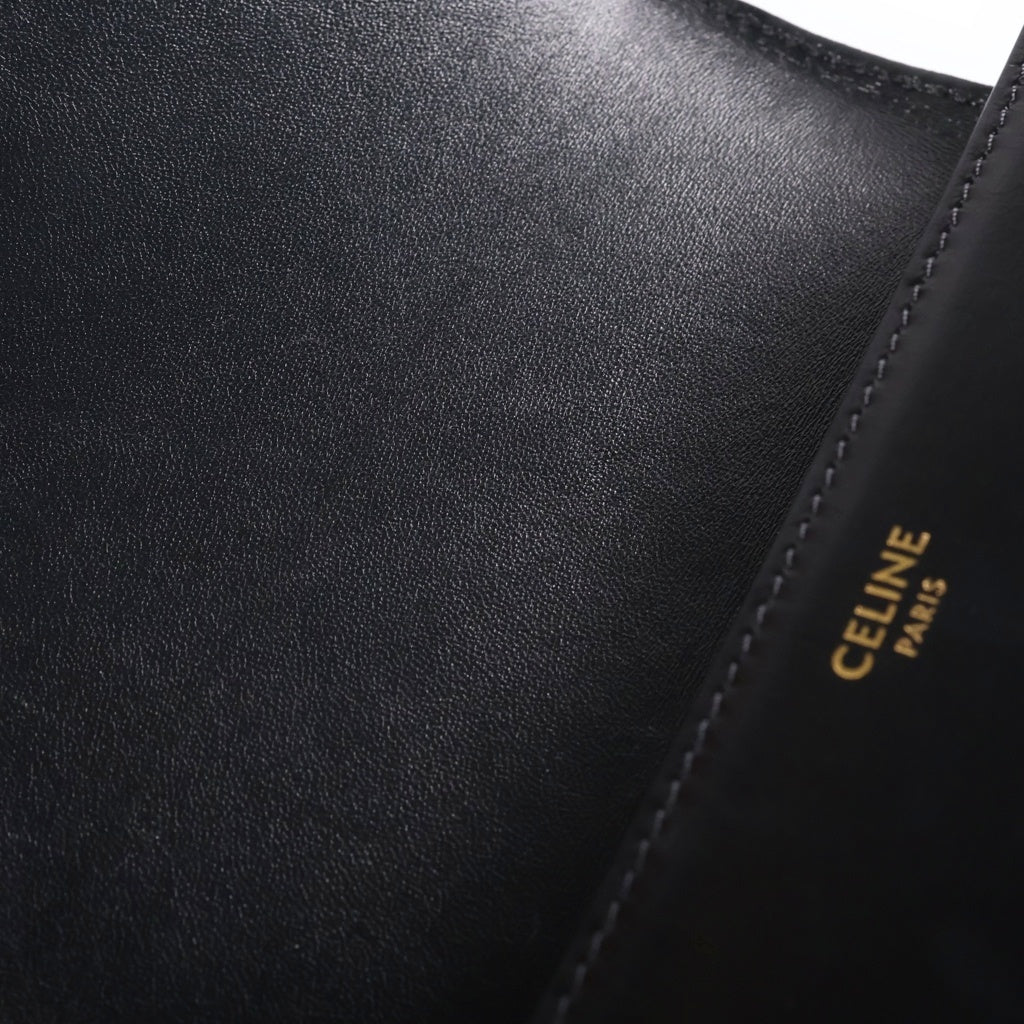 CELINE(セリーヌ) ティーントリオンフ ショルダーバッグ ゴールド金具 レザー ブラック レディース