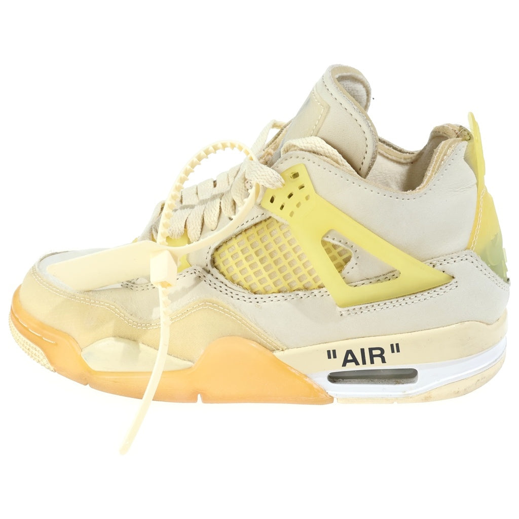 NIKE(ナイキ) Off-White Women's Air Jordan 4 SP Sail オフホワイト エアジョーダン4 スニーカー シリコン×レザー ベージュ×イエロー CV9388-100 レディース