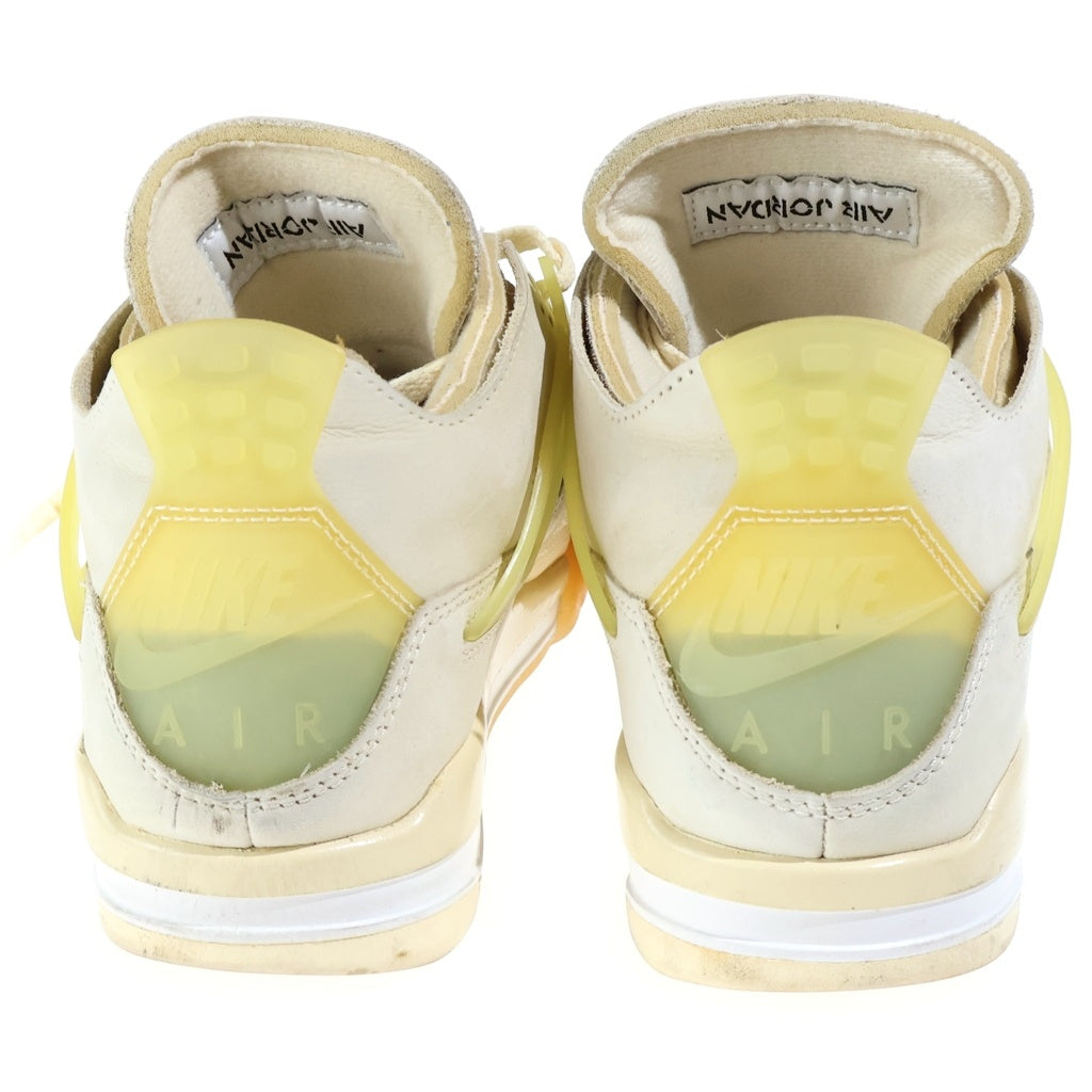 NIKE(ナイキ) Off-White Women's Air Jordan 4 SP Sail オフホワイト エアジョーダン4 スニーカー シリコン×レザー ベージュ×イエロー CV9388-100 レディース
