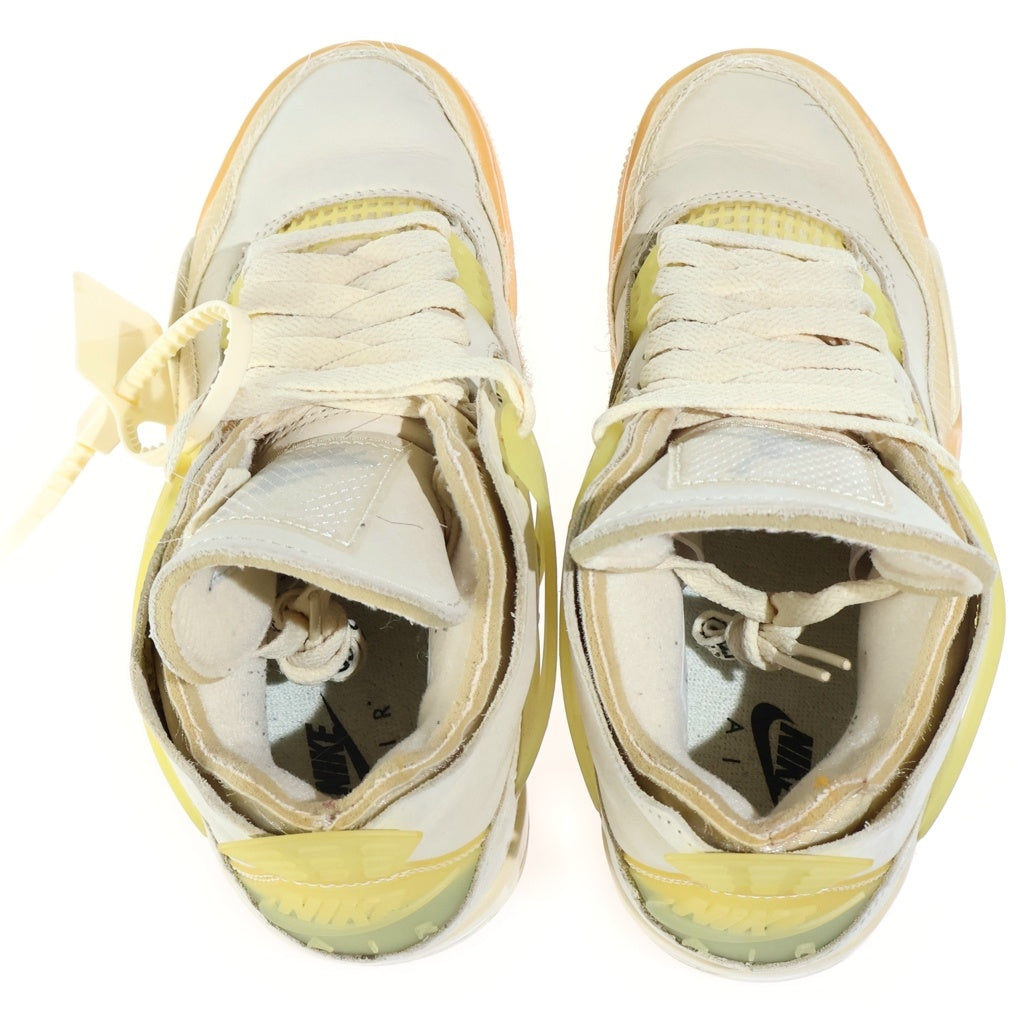 NIKE(ナイキ) Off-White Women's Air Jordan 4 SP Sail オフホワイト エアジョーダン4 スニーカー シリコン×レザー ベージュ×イエロー CV9388-100 レディース