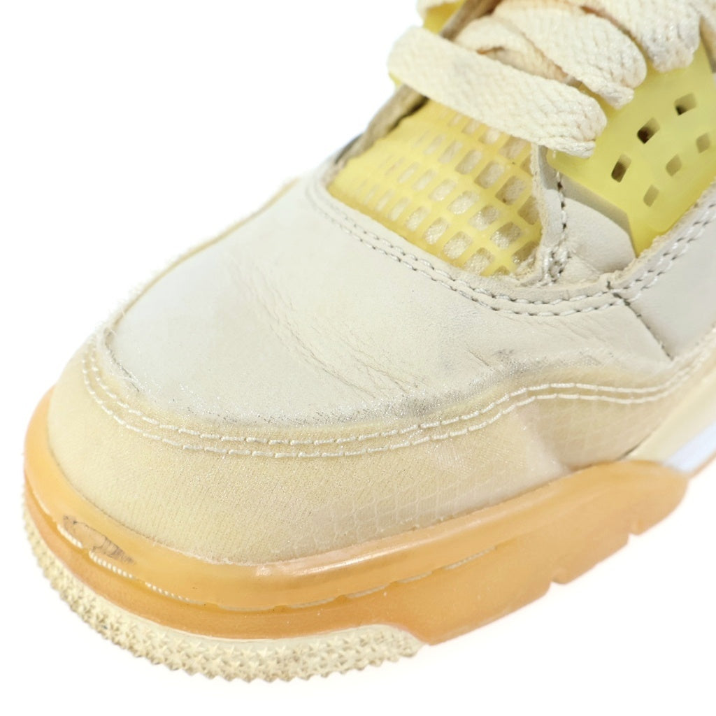 NIKE(ナイキ) Off-White Women's Air Jordan 4 SP Sail オフホワイト エアジョーダン4 スニーカー シリコン×レザー ベージュ×イエロー CV9388-100 レディース