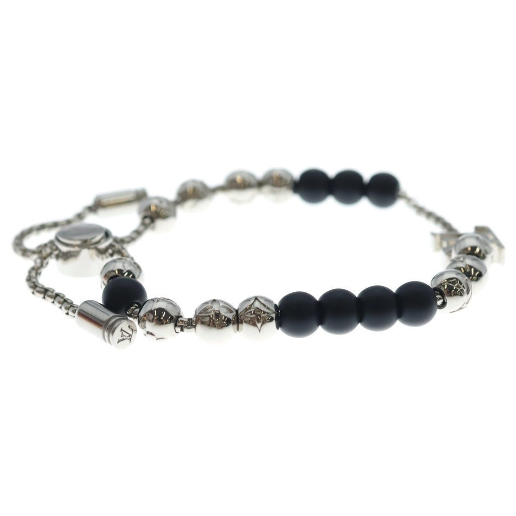 LOUIS VUITTON(ルイヴィトン) ブラスレ モノグラム ビーズ ブレスレット LVイニシャル シルバー/ブラック M00512 AK3274 レディース