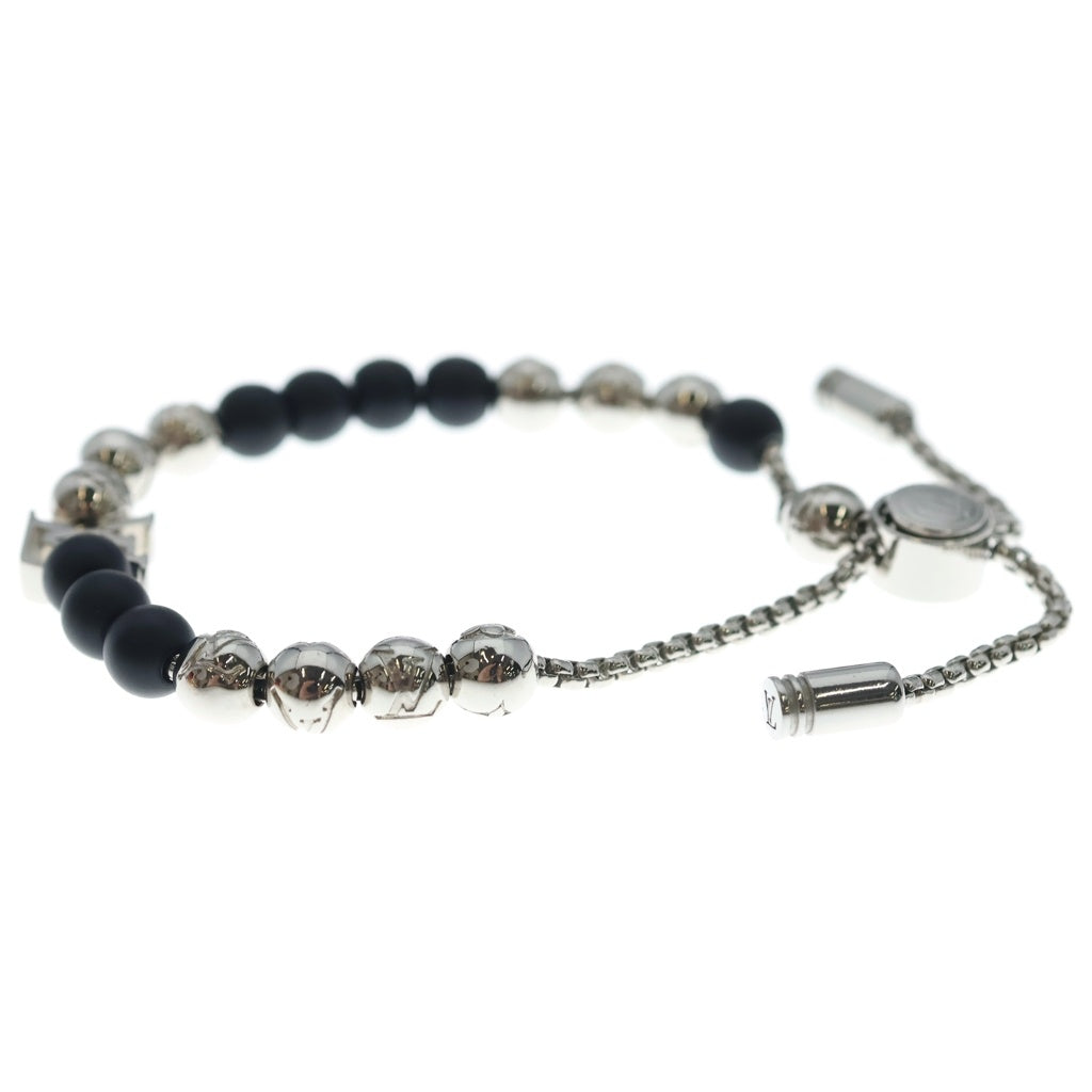 LOUIS VUITTON(ルイヴィトン) ブラスレ モノグラム ビーズ ブレスレット LVイニシャル シルバー/ブラック M00512 AK3274 レディース