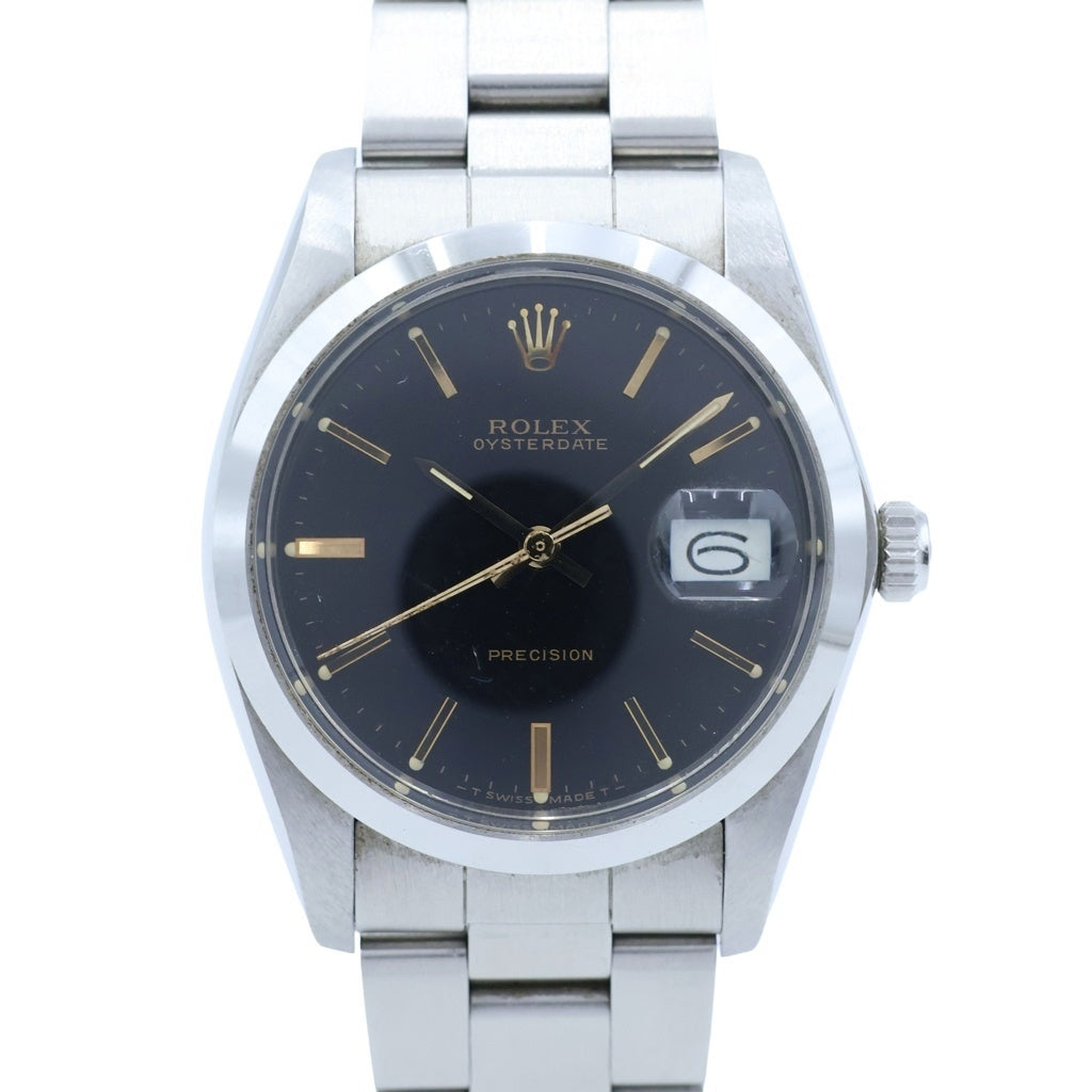 ROLEX(ロレックス) オイスターデイト 黒文字盤 ステンレス 自動巻き SS/AT 6694 腕時計